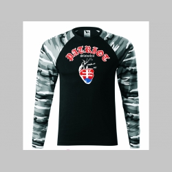 Patriot Slovakia Heart - srdce Pánske tričko (nie mikina!!) s dlhými rukávmi vo farbe " metro " čiernobiely maskáč gramáž 160 g/m2 materiál 100%bavlna 